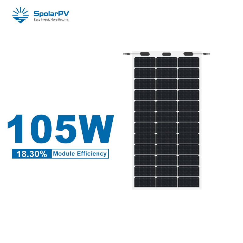 105w flexible solar module for low-load rooftop carport